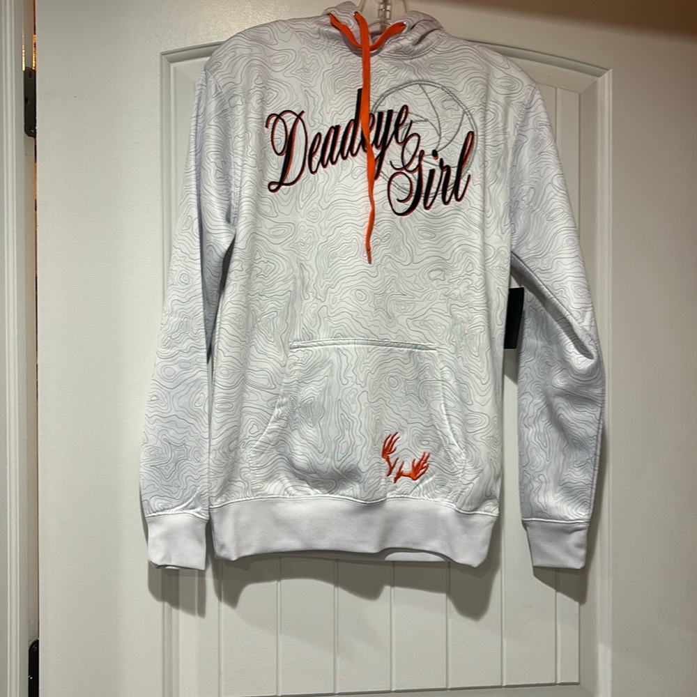 DEADEYE OUTFITTERS Women's 'DEADEYE GIRL' White Multi LONG-SLEEVE HOODIE .
